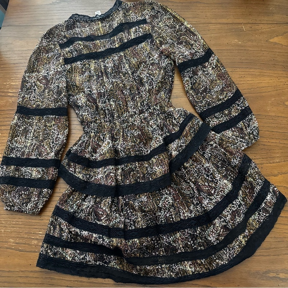 Allison New York boho iridescent abstract floral dress XS - Picture 6 of 8
